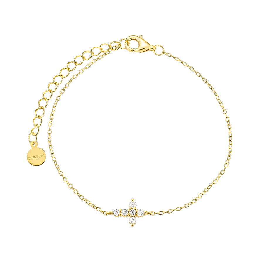 Petite Cross Gold Bracelet