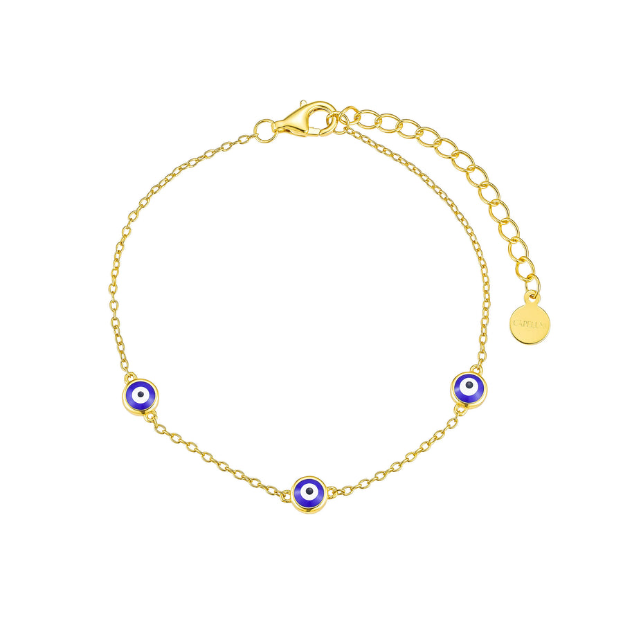 Petite Evil Eye Amulet Gold Bracelet