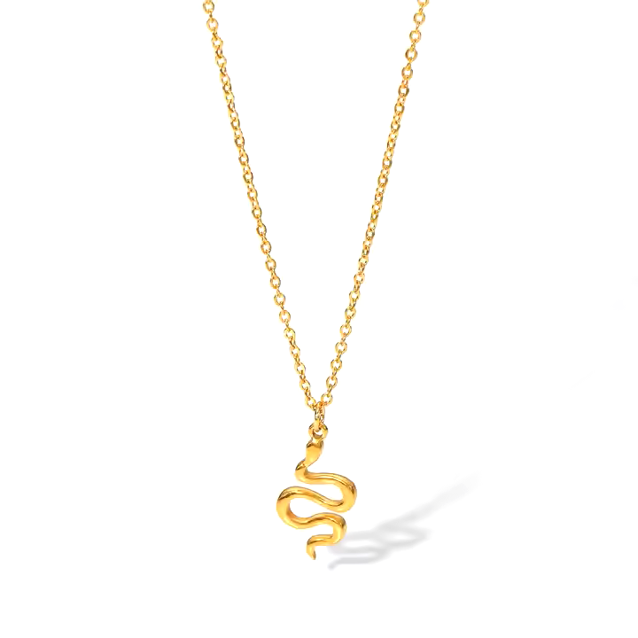 Snake Charm Gold Necklace