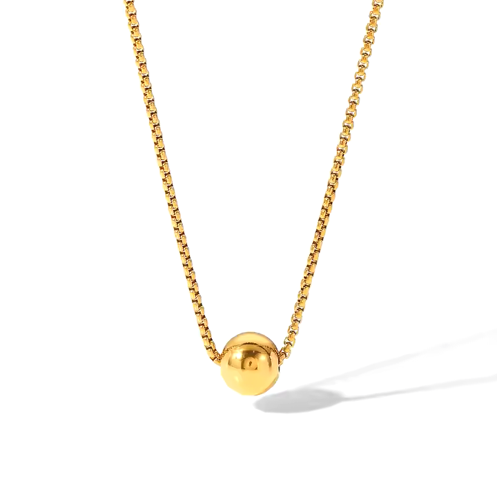 Spherical Charm Gold Necklace