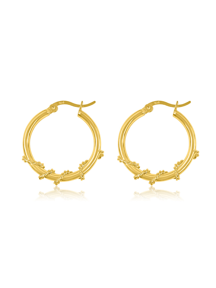 Vine Wrapped Gold Earrings (Large)