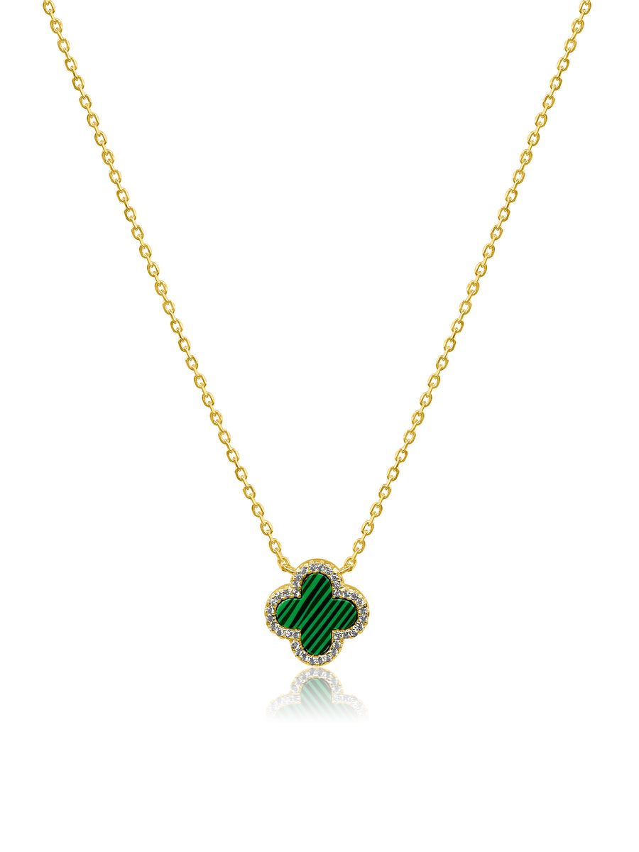 Emerald Clover Gold Necklace