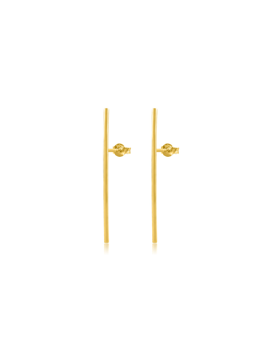 Vertical Drop Gold Earrings