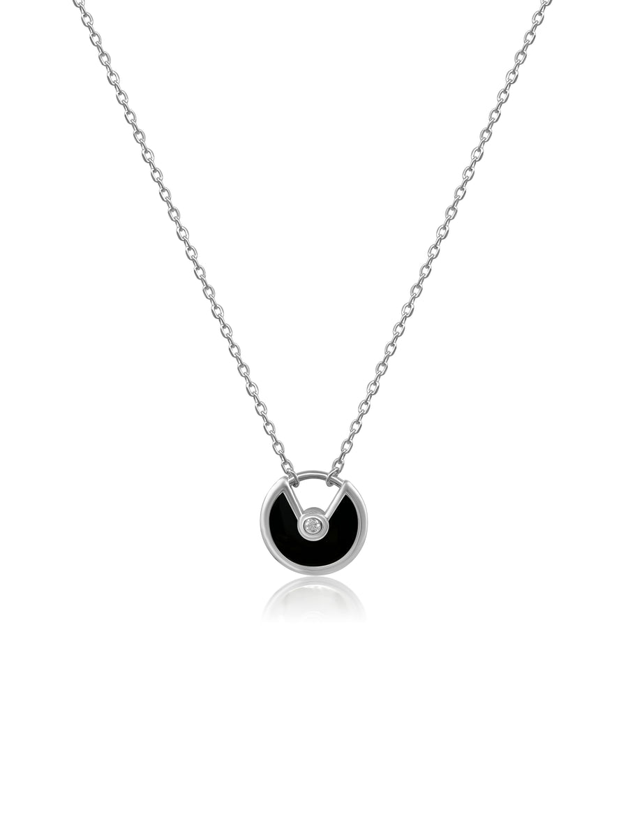 Eclipse Sterling Silver Necklace (Black)