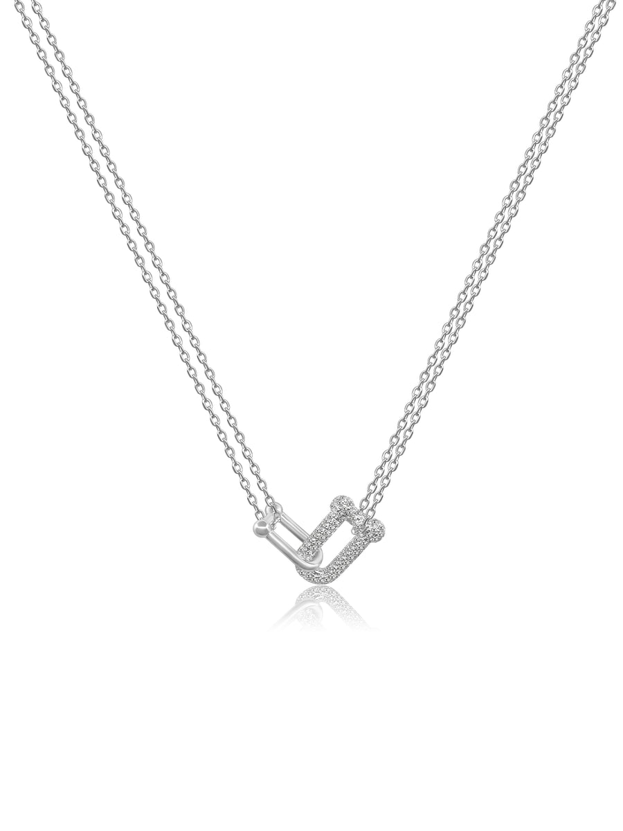 Eternal Sparkling Links Sterling Silver Necklace