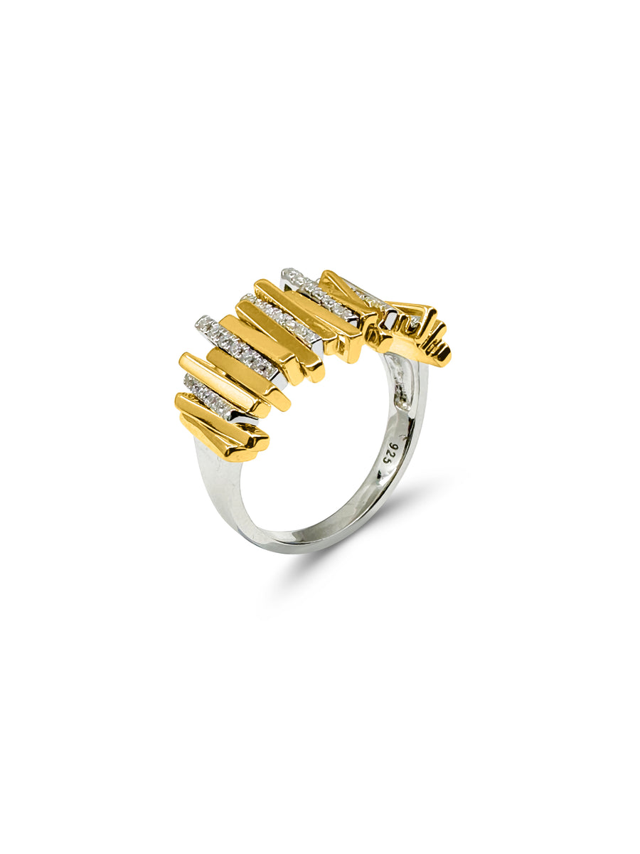 Tara Sterling Silver Ring with Yellow Gold