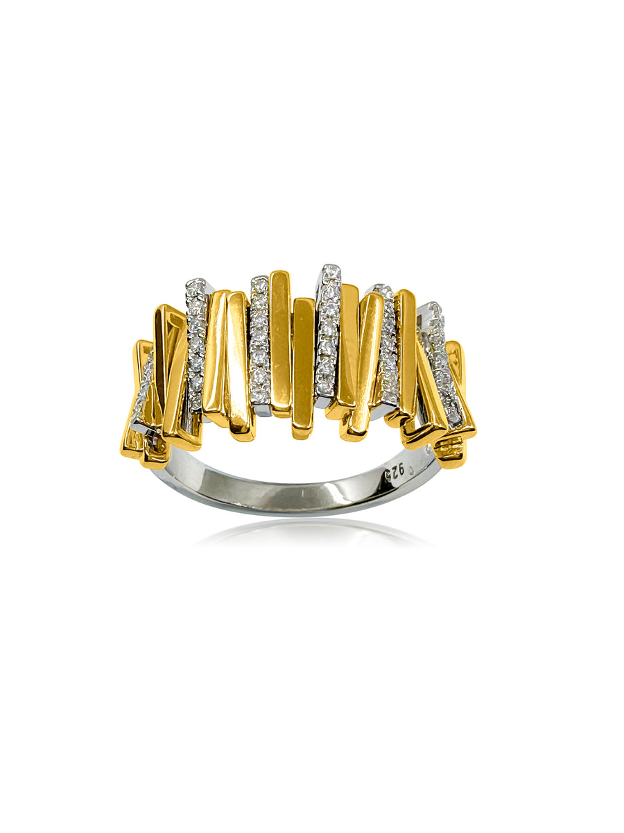 Tara Sterling Silver Ring with Yellow Gold