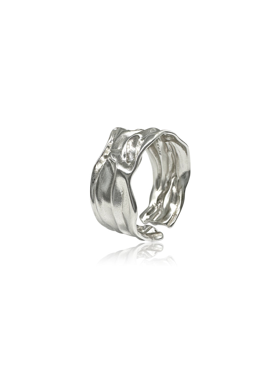 Wavy Texture Silver Ring