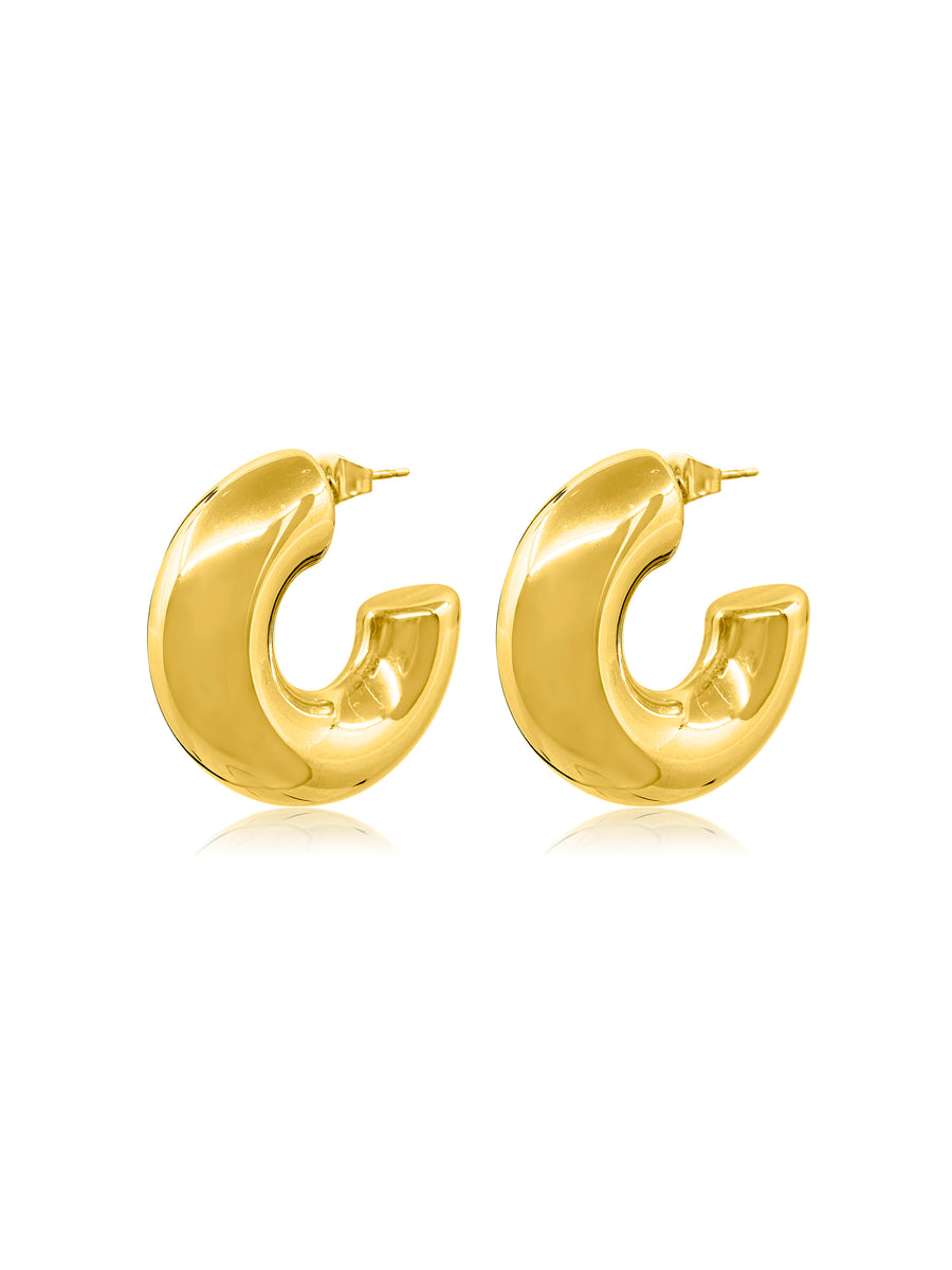 Chunky Hoops Gold Earrings