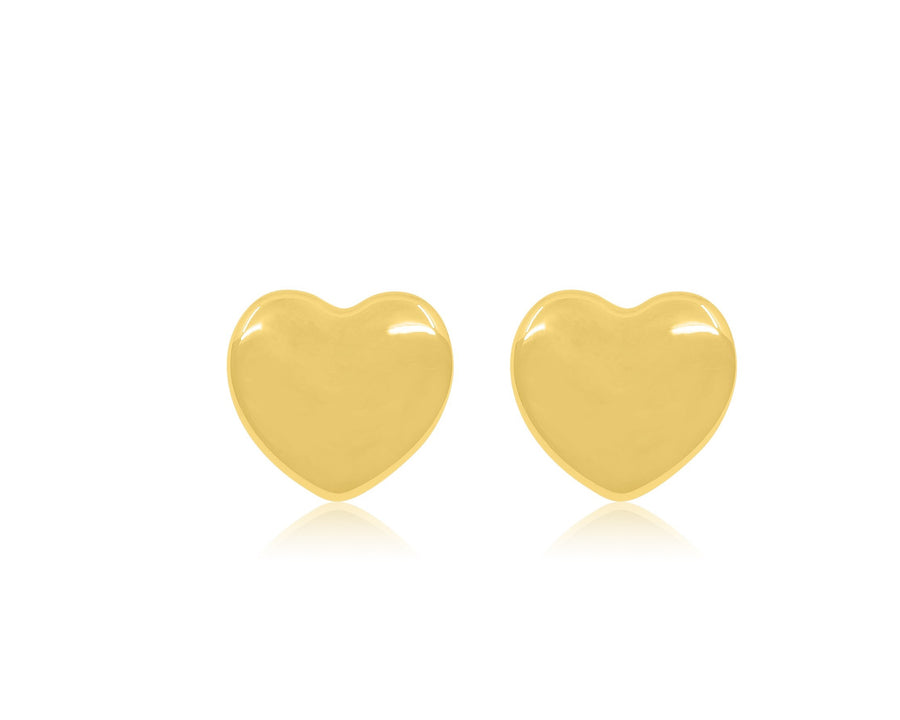 Polished Heart Gold Earrings