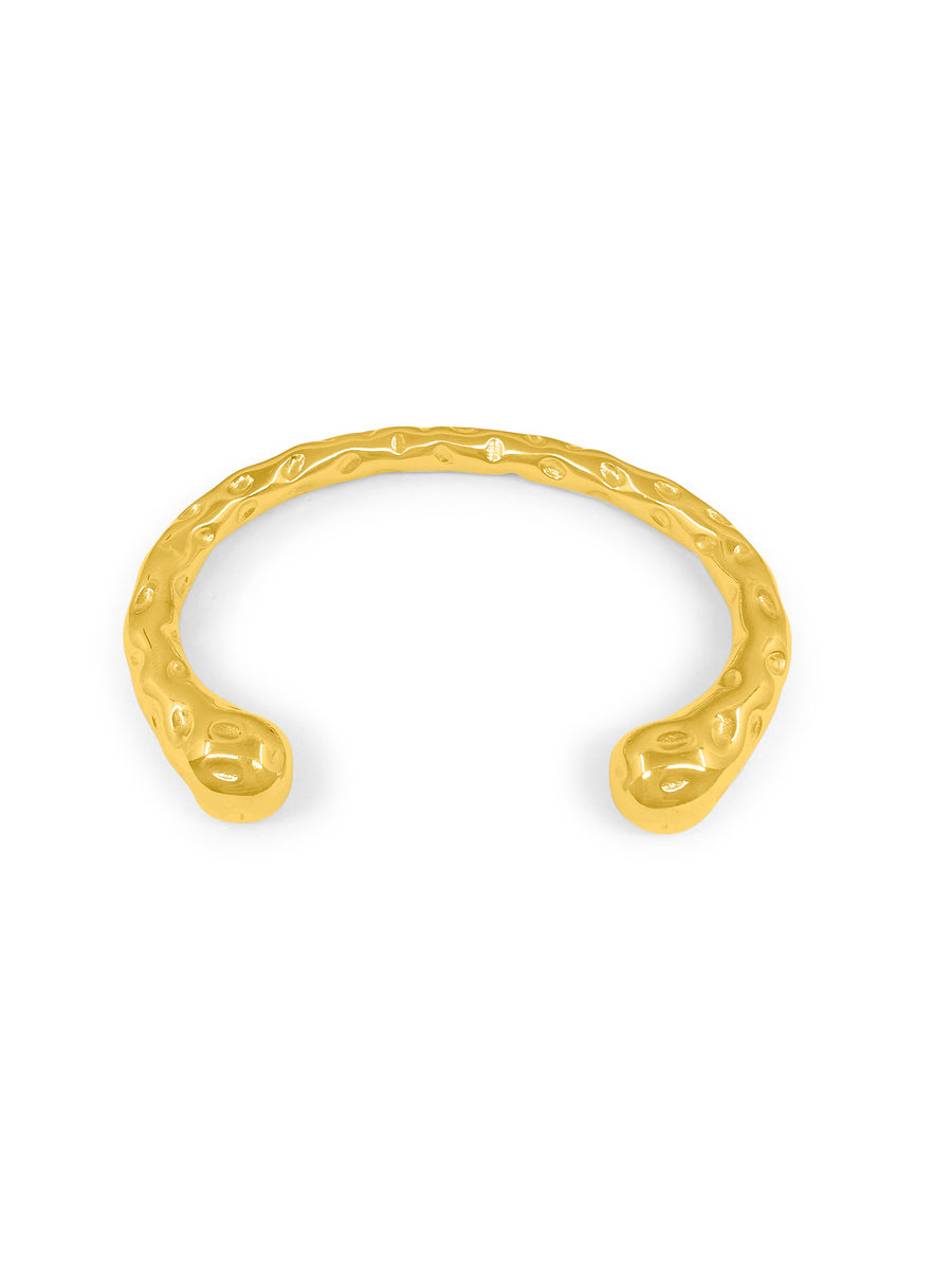 Hammered Gold Cuff Bangle