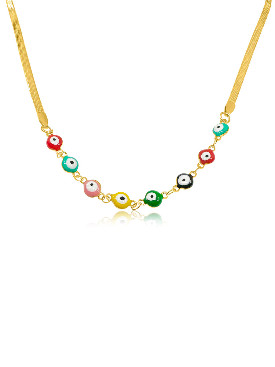 Colourful Charms Gold Necklace