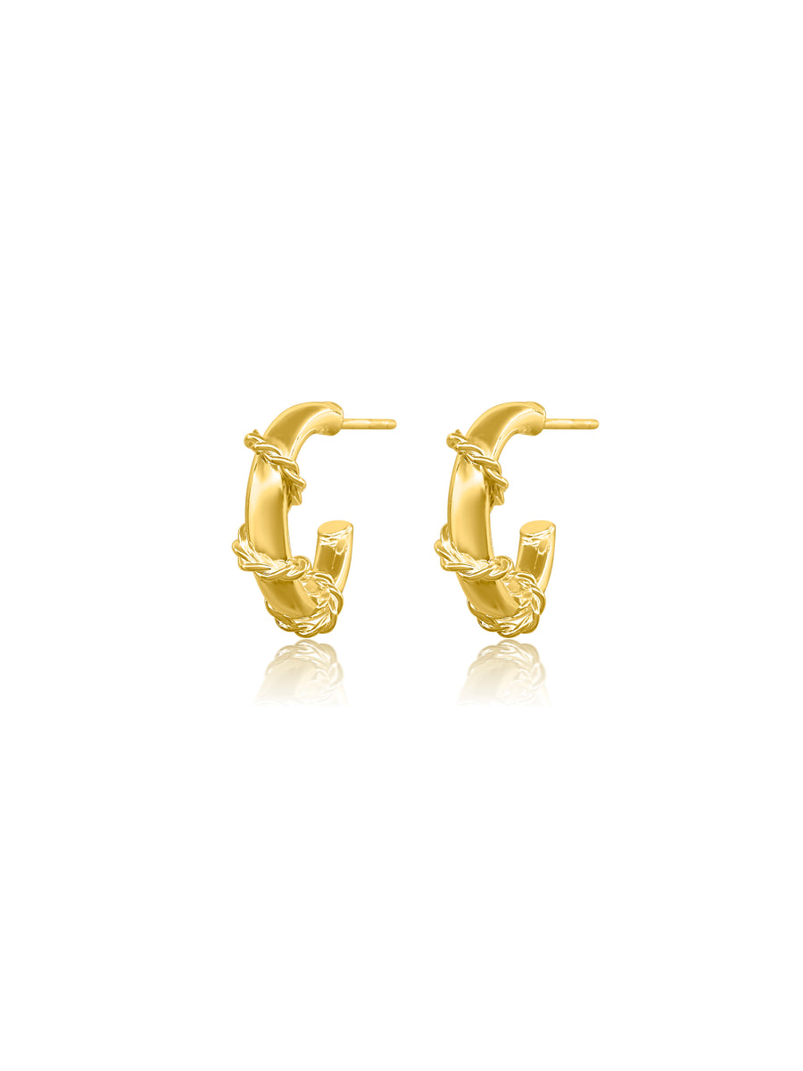 Vine Wrapped Gold Earrings (Medium)