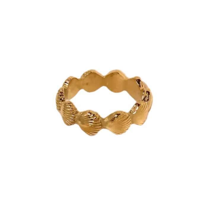 Clam Shells Gold Ring