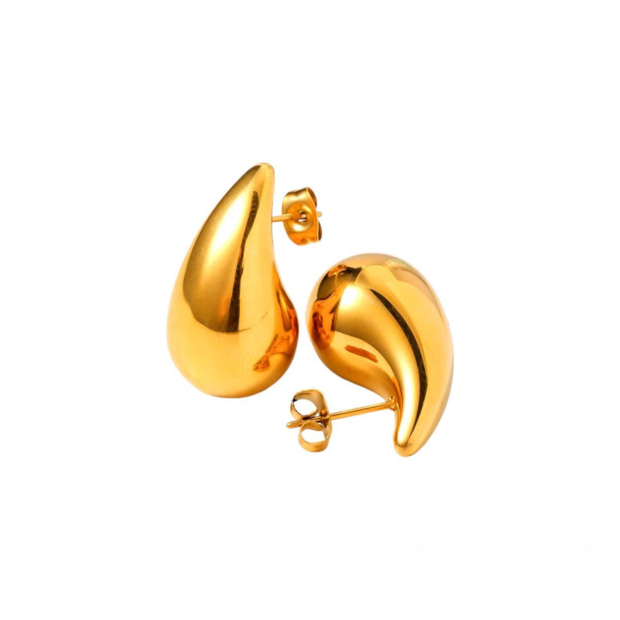 Large Tear Drop Earrings Gold