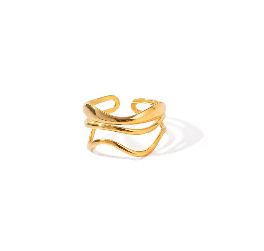 Water Ripple Gold Ring