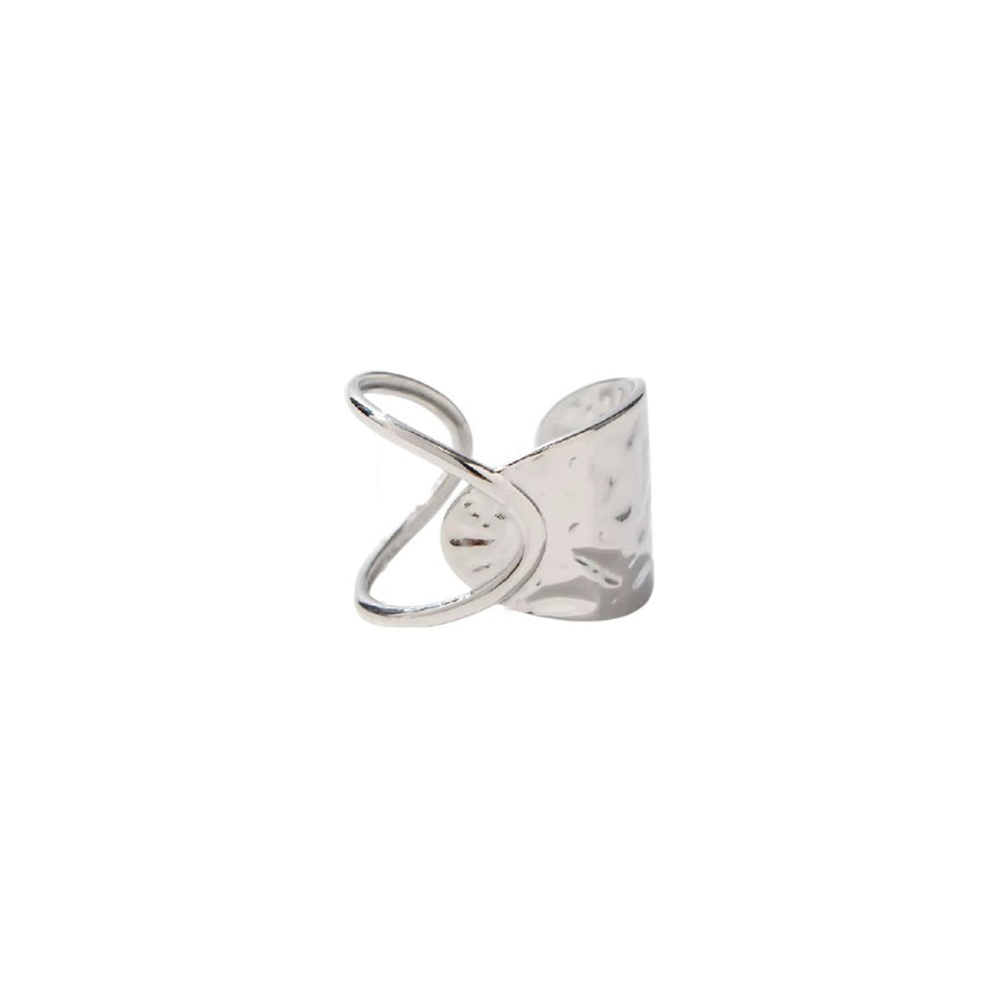 Wavy Hammered Silver Ring